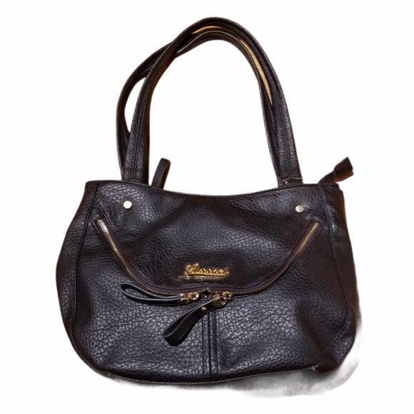 GUSSACI Black Pebbled Leather Purse in EUC - Picture 5 of 9